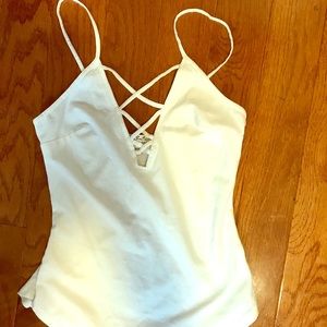 White cut out tank top